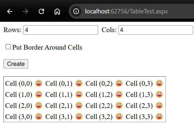 Dynamic Table Output